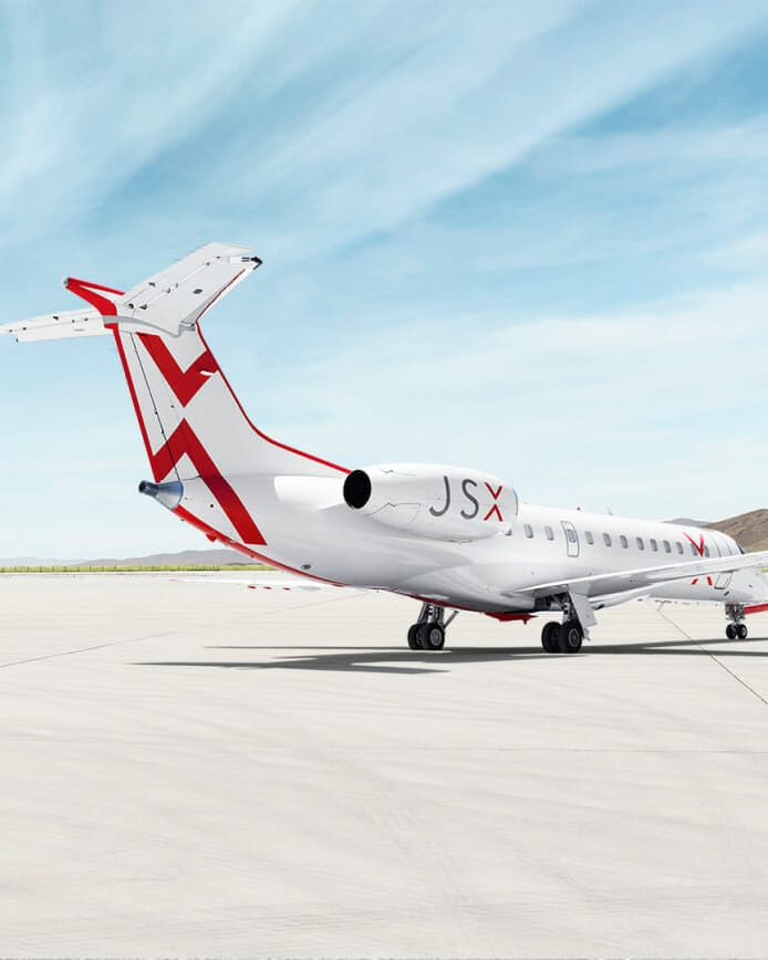 JSX airplane on tarmac